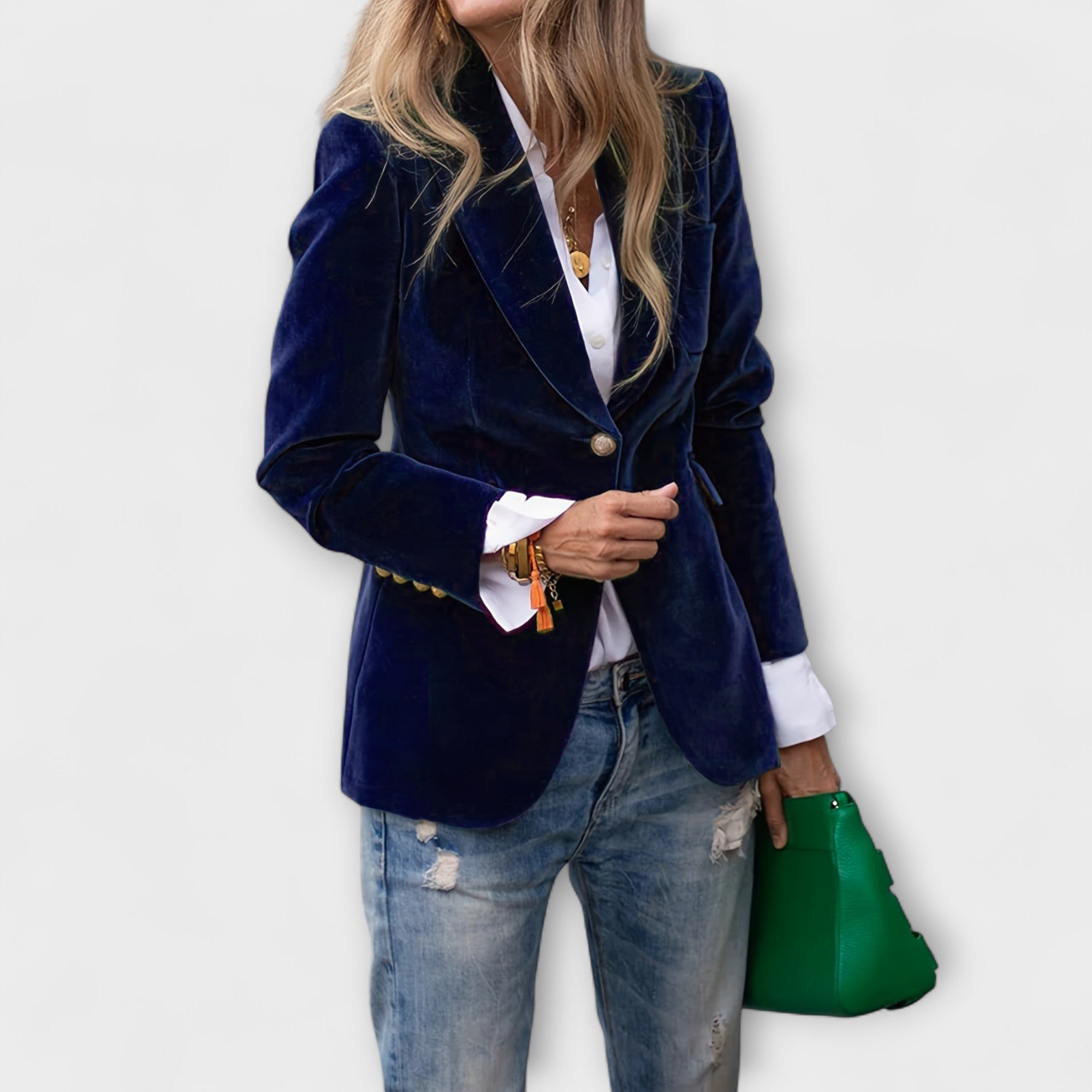 Fluwelen Blazer | Stijlvol | Enkelrijks | Winterblazer | Damesblazer-Boetiek Moda