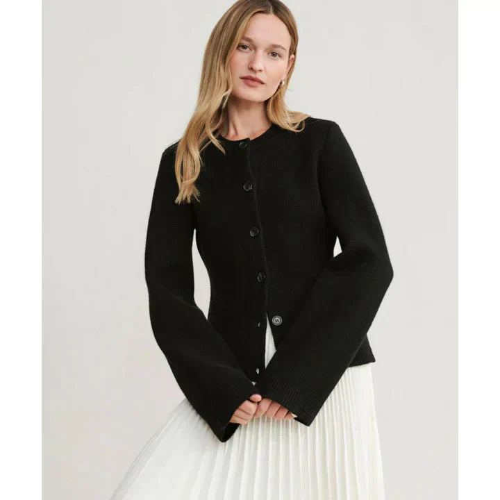 Gebreid Vest - Button-Up - Bell Sleeve - Vestjasje - Dameskleding-Boetiek Moda