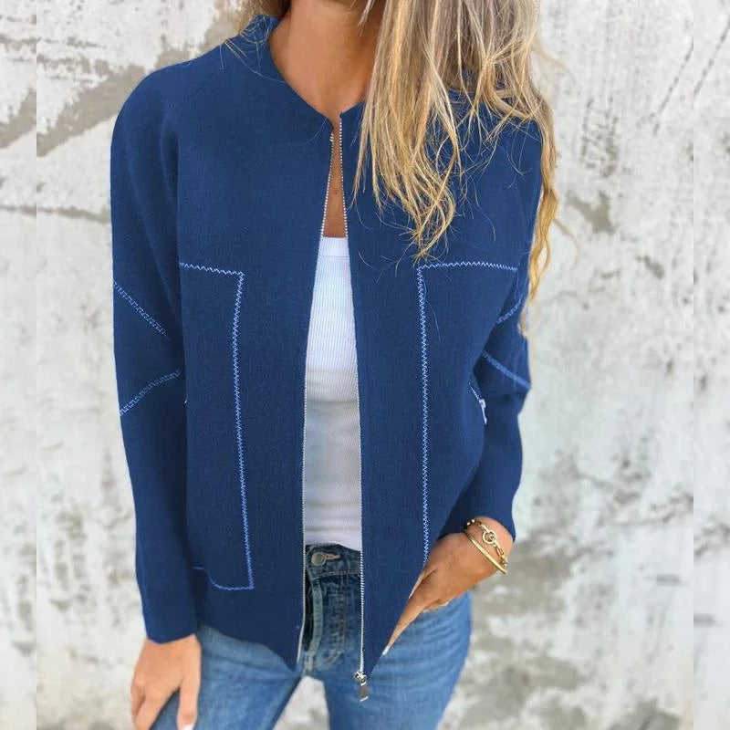 Gebreid Vest - Casual vest met ritssluiting voor dames-Boetiek Moda