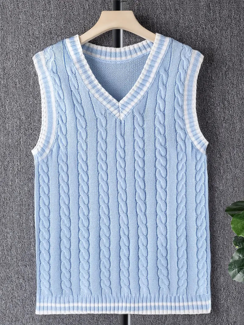 Gebreid vest | Kabelbreisel | Trui | Sweatervest | Herenvest-Boetiek Moda