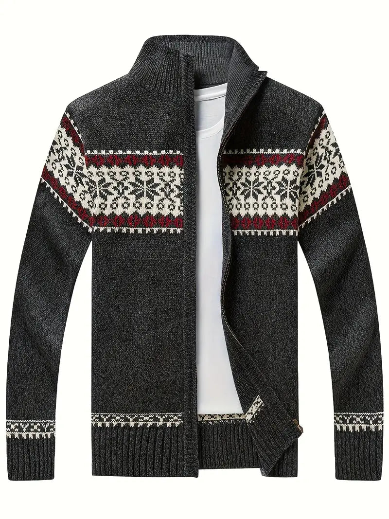 Gebreid vest met hoge hals | Winter | Vest met rits | Herenkleding-Boetiek Moda