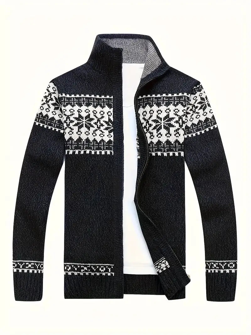 Gebreid vest met hoge hals | Winter | Vest met rits | Herenkleding-Boetiek Moda