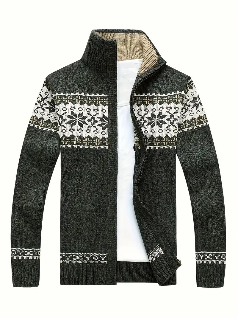 Gebreid vest met hoge hals | Winter | Vest met rits | Herenkleding-Boetiek Moda