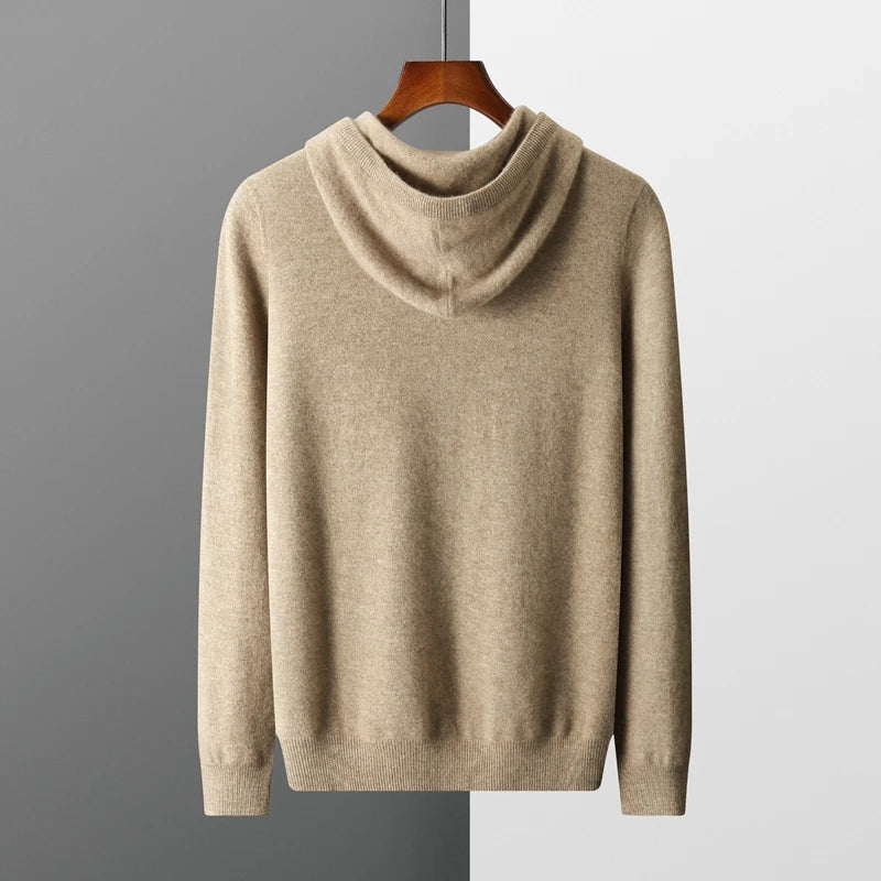 Gebreide Hoodie - Wol - Los model - Hoodie Sweater - Herenbreigoed-Boetiek Moda