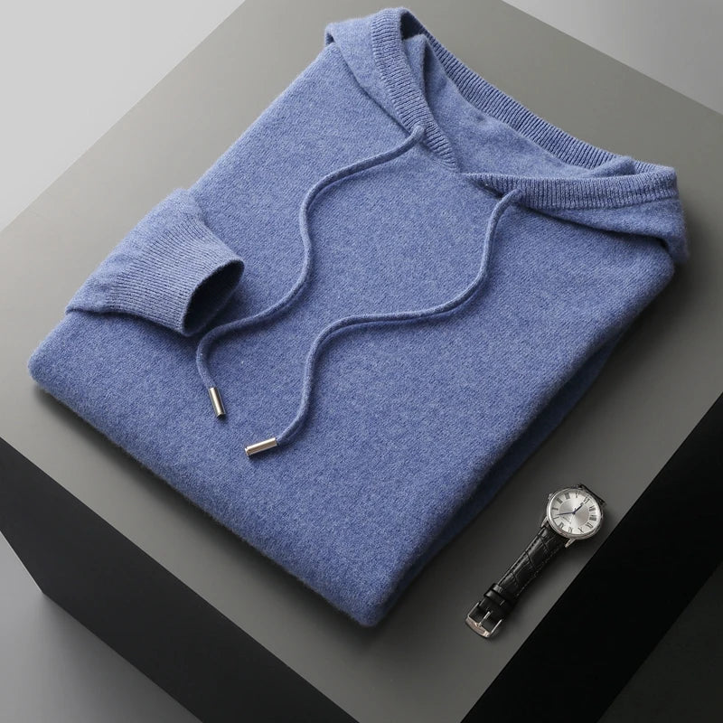 Gebreide Hoodie - Wol - Los model - Hoodie Sweater - Herenbreigoed-Boetiek Moda
