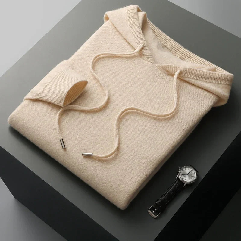 Gebreide Hoodie - Wol - Los model - Hoodie Sweater - Herenbreigoed-Boetiek Moda