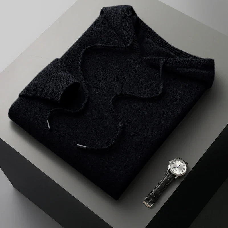 Gebreide Hoodie - Wol - Los model - Hoodie Sweater - Herenbreigoed-Boetiek Moda