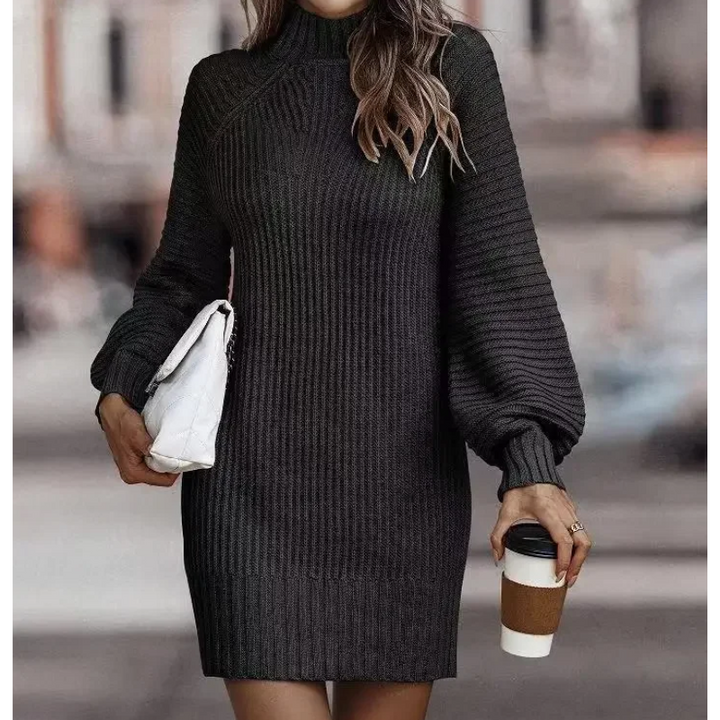 Gebreide Jurk | Coltrui | Lange Mouwen | Trui Jurk | Sweater Jurk voor Vrouwen-Boetiek Moda