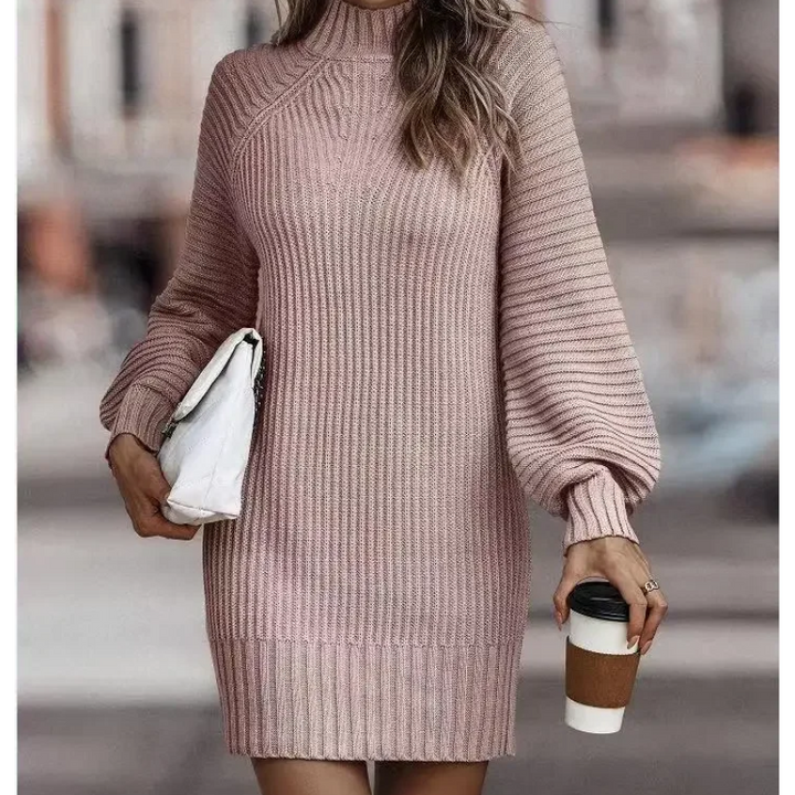 Gebreide Jurk | Coltrui | Lange Mouwen | Trui Jurk | Sweater Jurk voor Vrouwen-Boetiek Moda