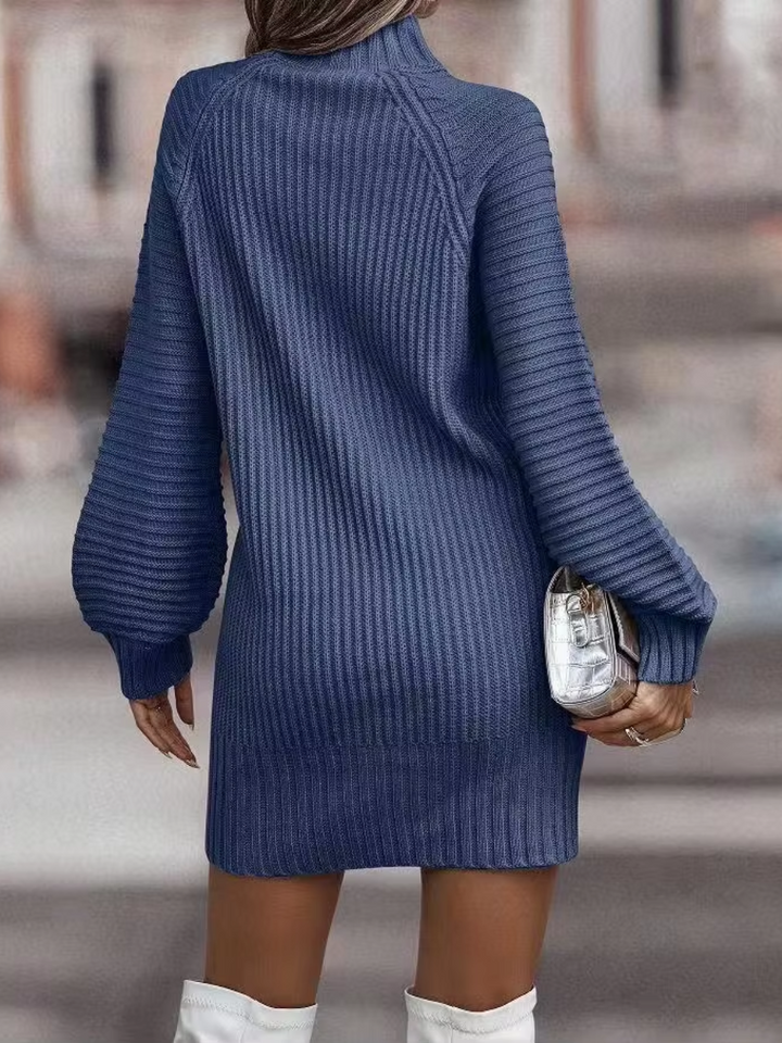 Gebreide Jurk | Coltrui | Lange Mouwen | Trui Jurk | Sweater Jurk voor Vrouwen-Boetiek Moda