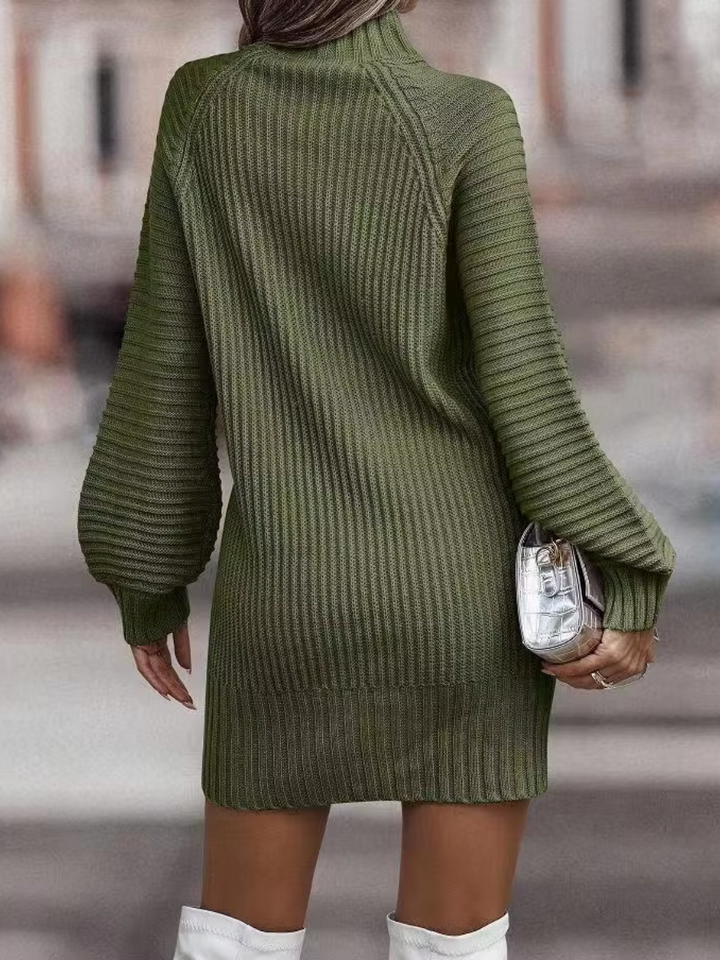 Gebreide Jurk | Coltrui | Lange Mouwen | Trui Jurk | Sweater Jurk voor Vrouwen-Boetiek Moda
