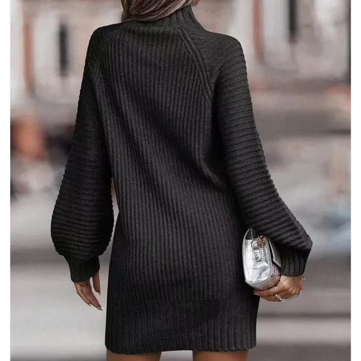 Gebreide Jurk | Coltrui | Lange Mouwen | Trui Jurk | Sweater Jurk voor Vrouwen-Boetiek Moda
