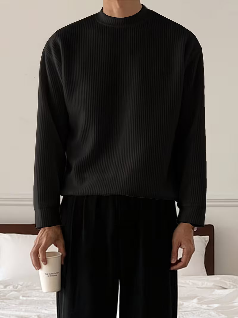 Gebreide Trui | Effen | Geribbeld | Pullover | Herenkleding-Boetiek Moda