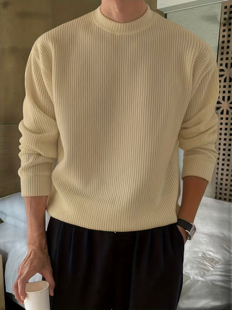 Gebreide Trui | Effen | Geribbeld | Pullover | Herenkleding-Boetiek Moda