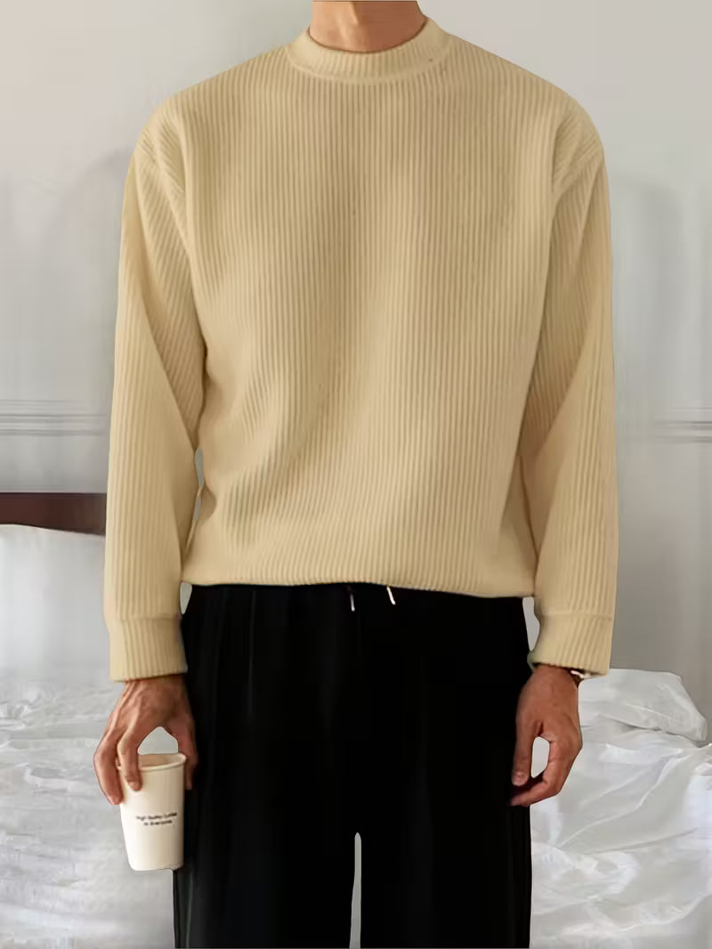 Gebreide Trui | Effen | Geribbeld | Pullover | Herenkleding-Boetiek Moda