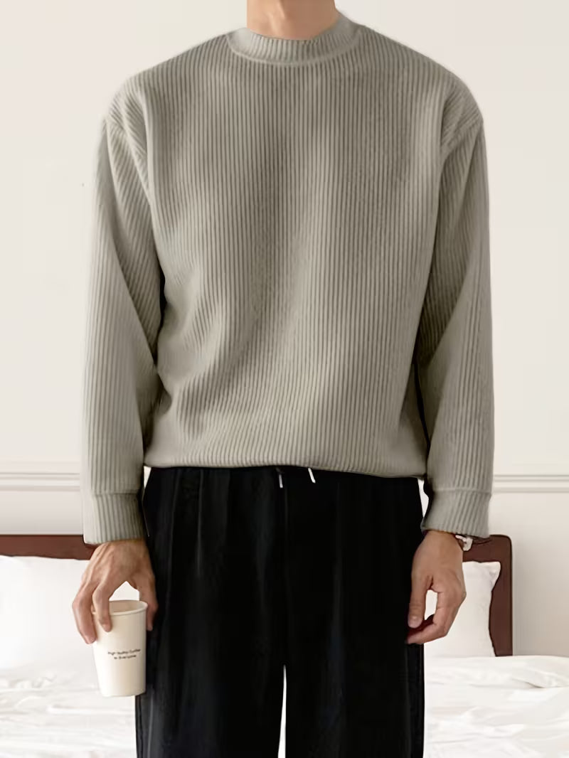 Gebreide Trui | Effen | Geribbeld | Pullover | Herenkleding-Boetiek Moda