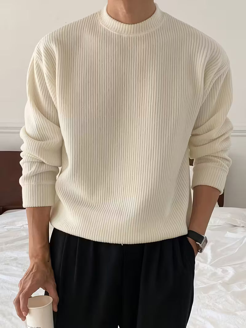 Gebreide Trui | Effen | Geribbeld | Pullover | Herenkleding-Boetiek Moda