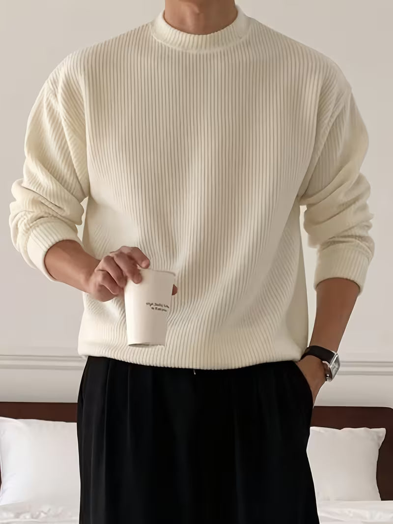 Gebreide Trui | Effen | Geribbeld | Pullover | Herenkleding-Boetiek Moda