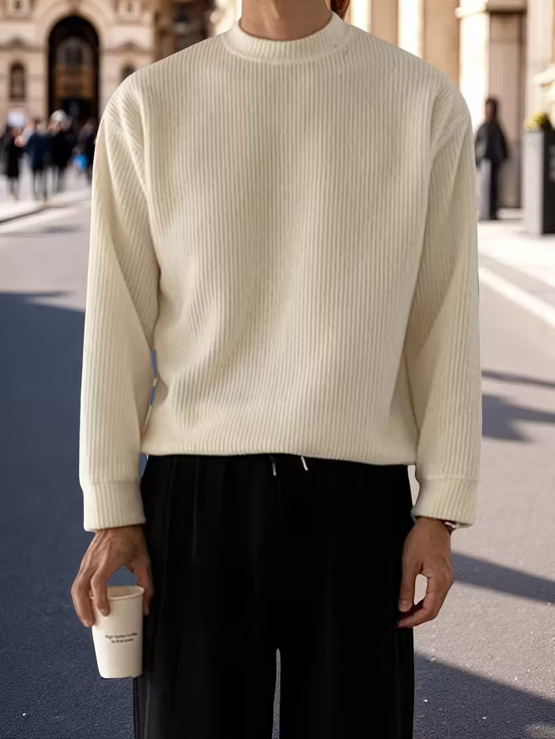 Gebreide Trui | Effen | Geribbeld | Pullover | Herenkleding-Boetiek Moda