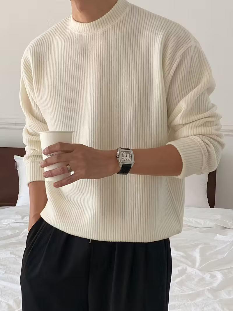 Gebreide Trui | Effen | Geribbeld | Pullover | Herenkleding-Boetiek Moda