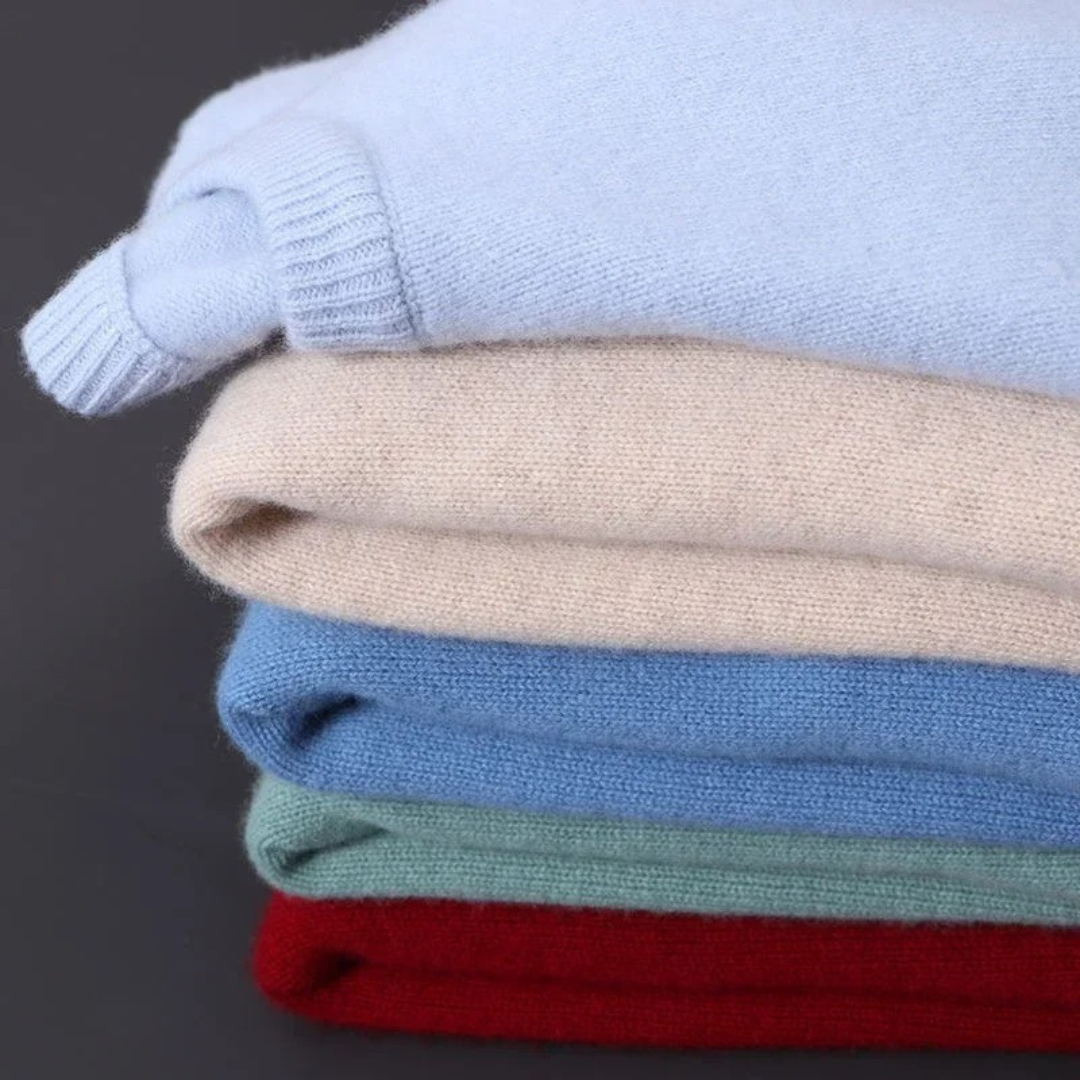 Gebreide Trui - Effen gebreide trui met ronde hals voor heren voor de winter-Boetiek Moda