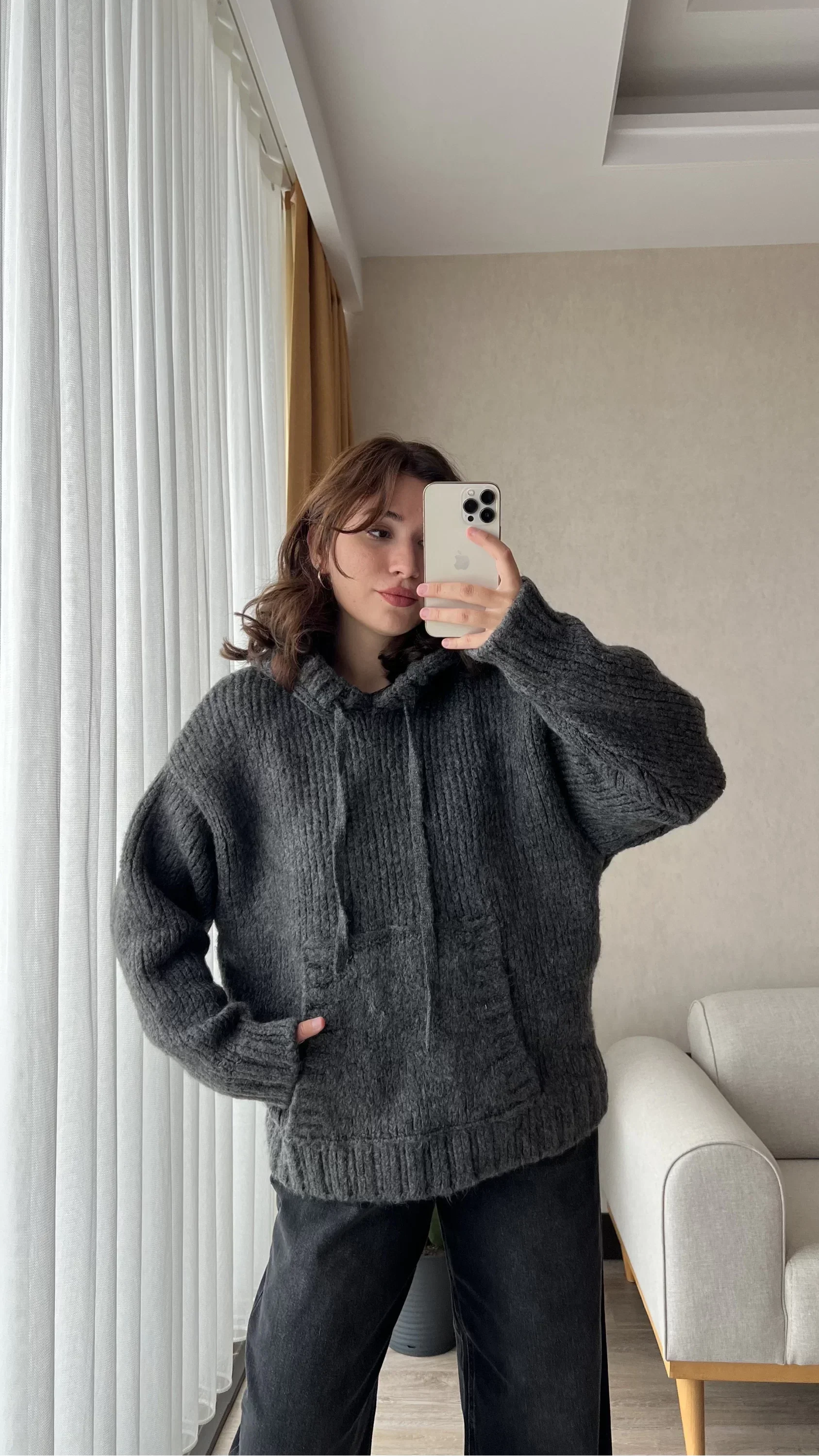 Gebreide Trui - Met capuchon - Pullover - Oversized trui - Damesbreigoed-Boetiek Moda