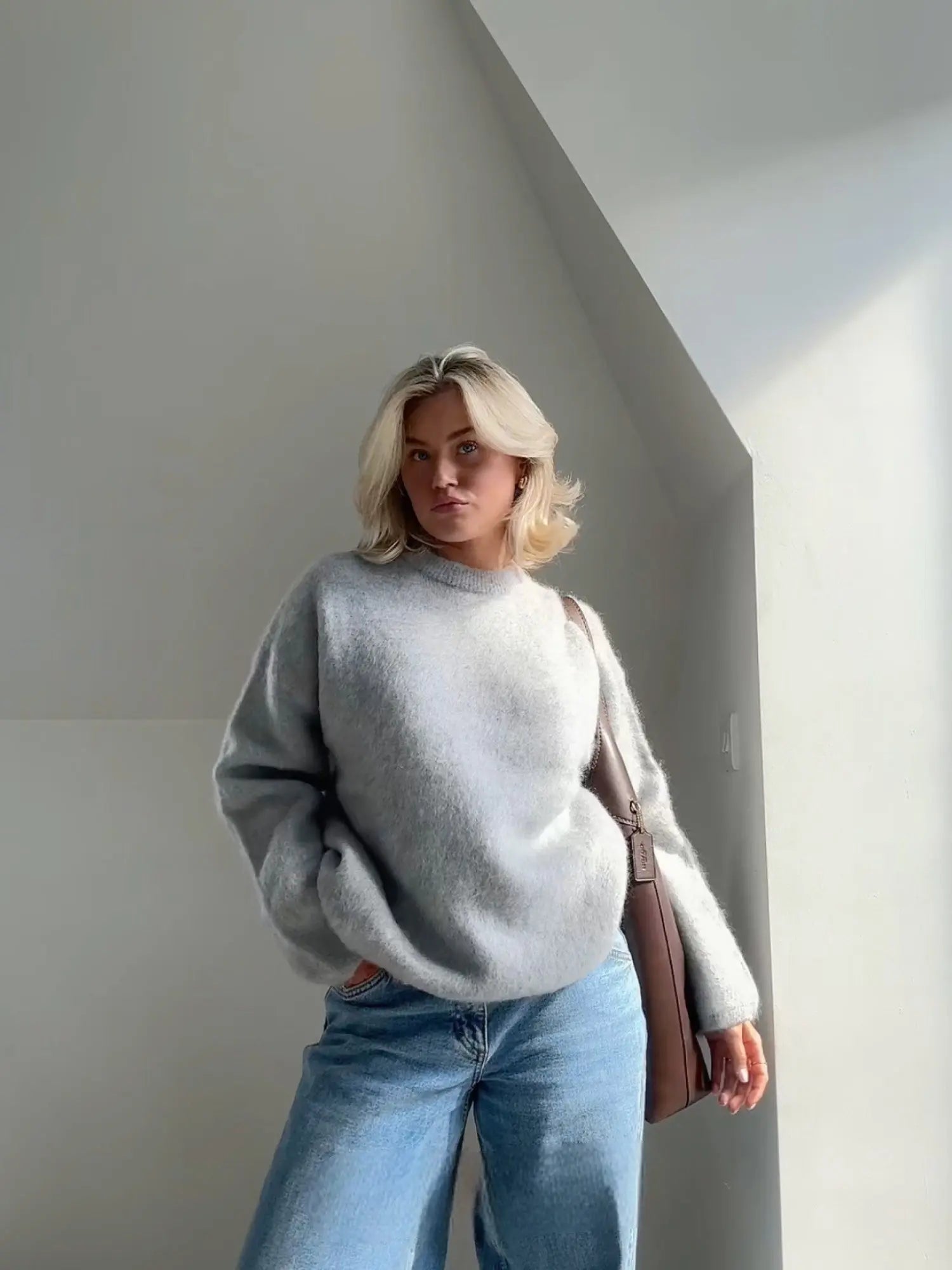 Gebreide Trui - Oversized - Pluizig - Pullover - Damesbreigoed-Boetiek Moda