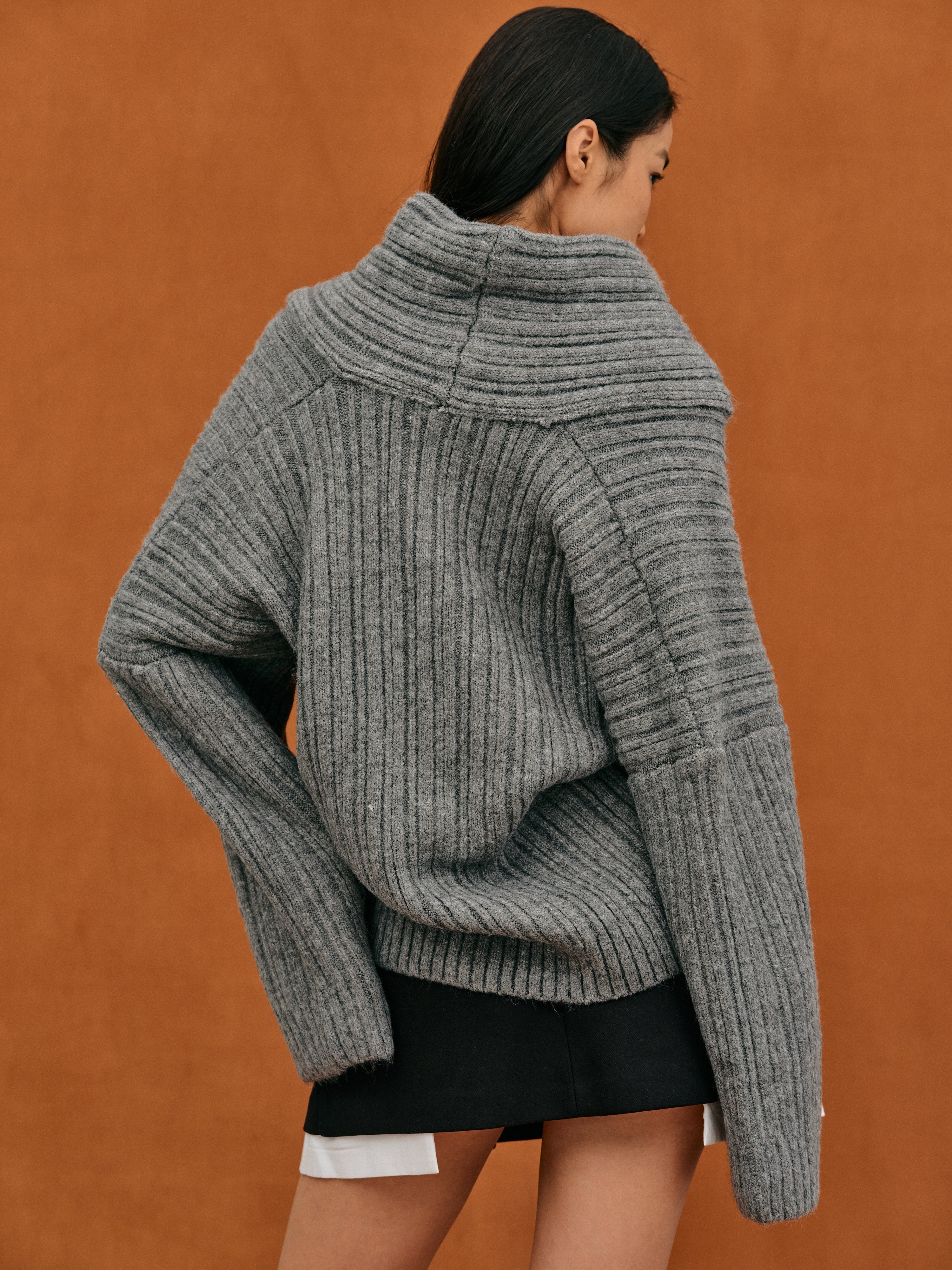 Gebreide Trui - Oversized off-shoulder pullover voor dames-Boetiek Moda