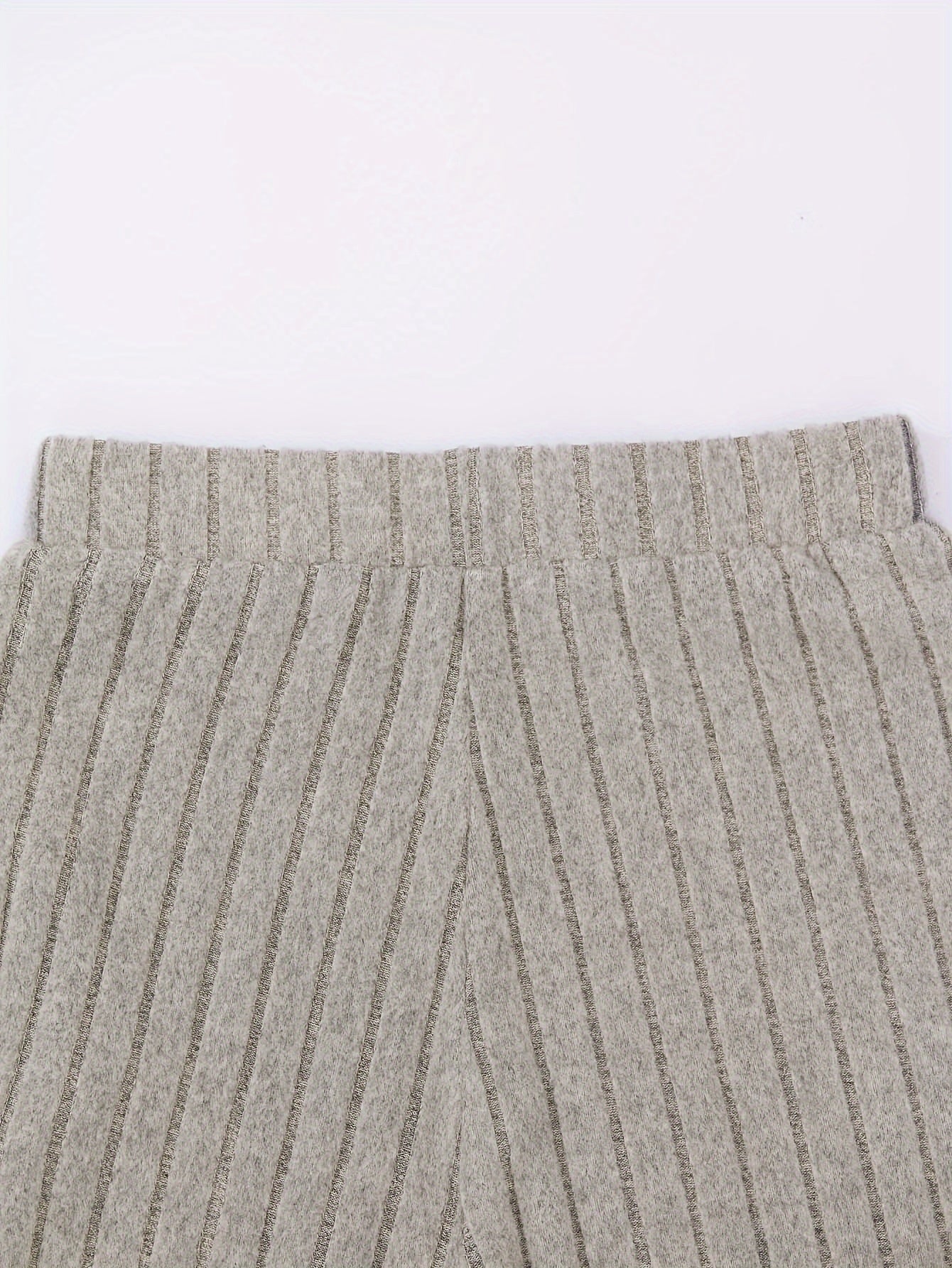 Gebreide broek | Geribd | Hoge taille | Broek met wijde pijpen | Vrouwenbroek-Boetiek Moda