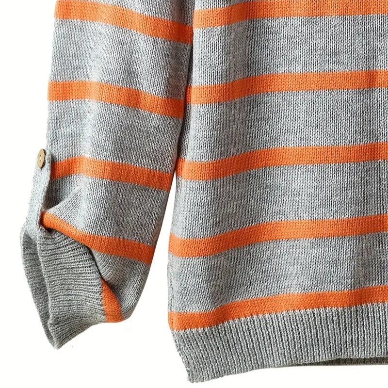 Gebreide trui | Gestreept | Los model | Grote trui | Dameskleding-Boetiek Moda