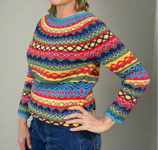 Gebreide trui | Gestreepte | Wintertrui | Gebreide trui | Gebreide kleding voor dames-Boetiek Moda