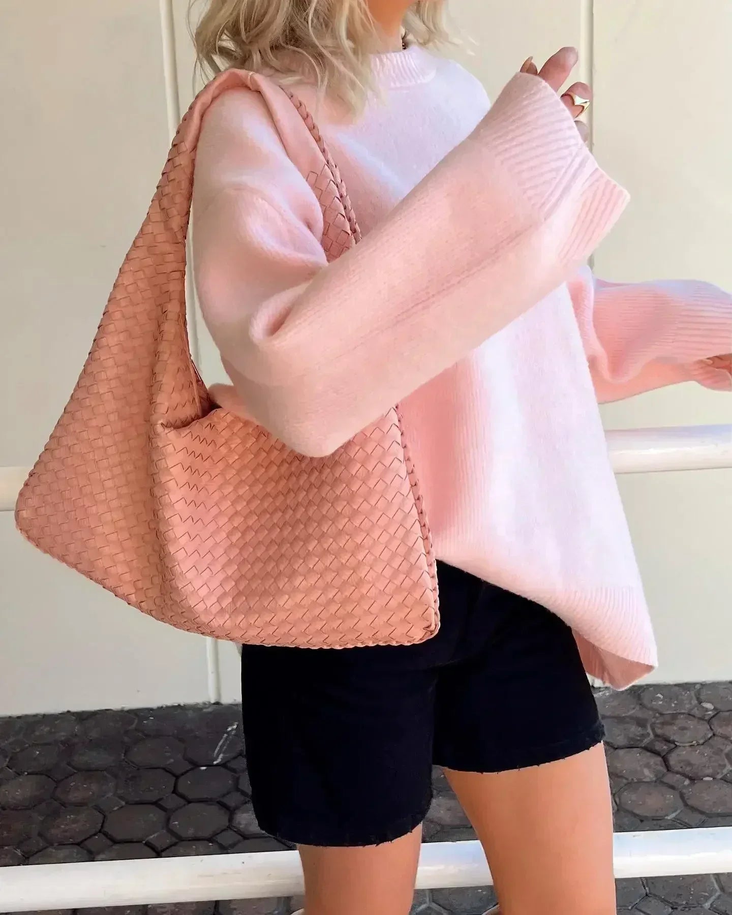 Gebreide trui | Roze | Oversized | Trui | Trui voor dames-Boetiek Moda