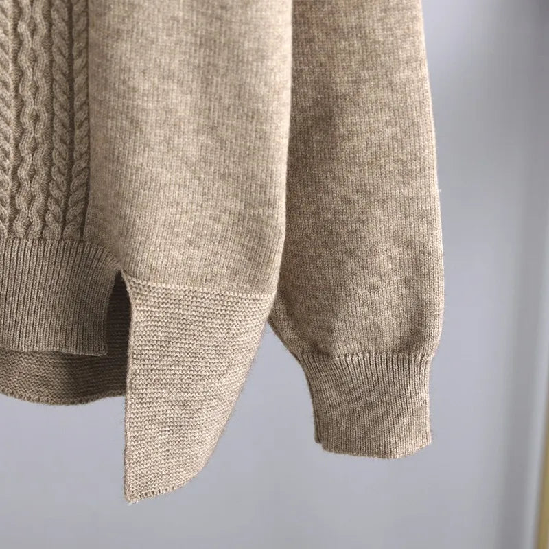 Gebreide tweedelige set - Oversized - Wijde pijpen - Gebreide tweedelige set - Dames Loungewear-Boetiek Moda