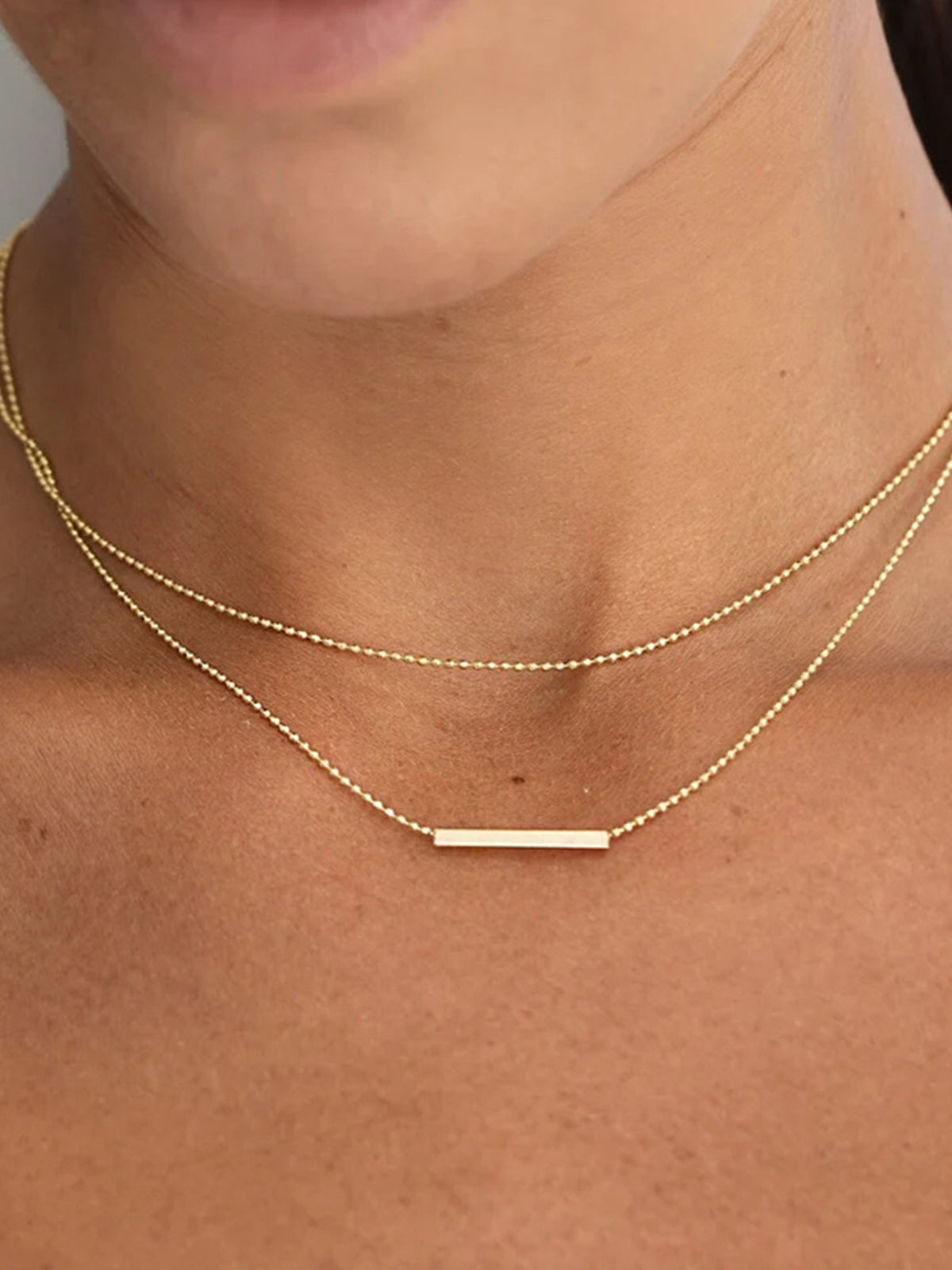 Gelaagde ketting - Minimalistische gouden stapelketting voor dames-Boetiek Moda