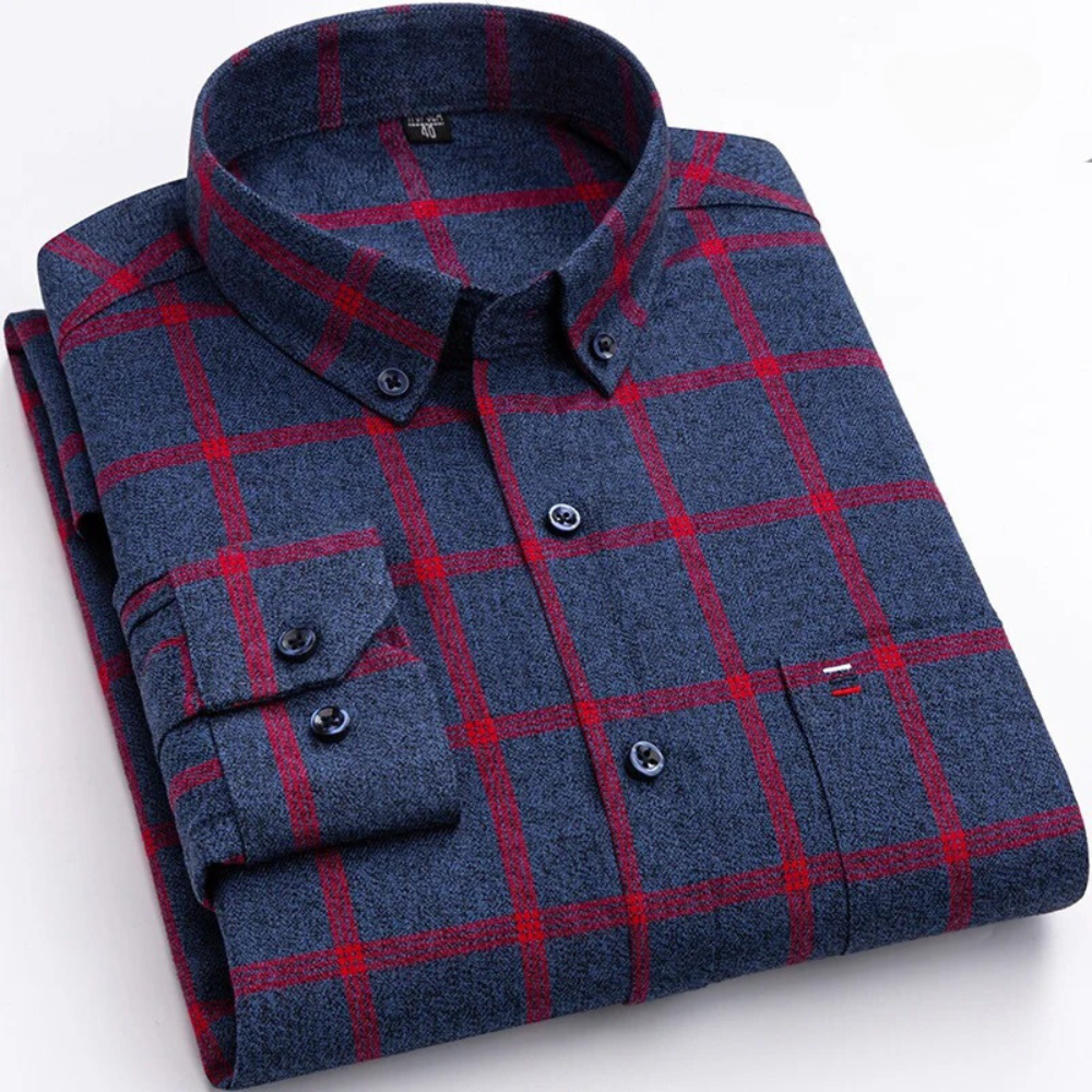 Geruit Overhemd - Lange Mouw - Button-Up - Jurk Overhemd - Heren Overhemden-Boetiek Moda