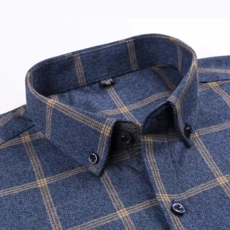 Geruit Overhemd - Lange Mouw - Button-Up - Jurk Overhemd - Heren Overhemden-Boetiek Moda