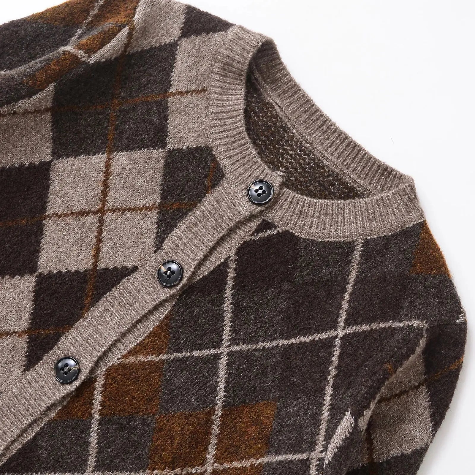 Geruit Vest - Vrouwenvest met argylepatroon en knoopsluiting-Boetiek Moda