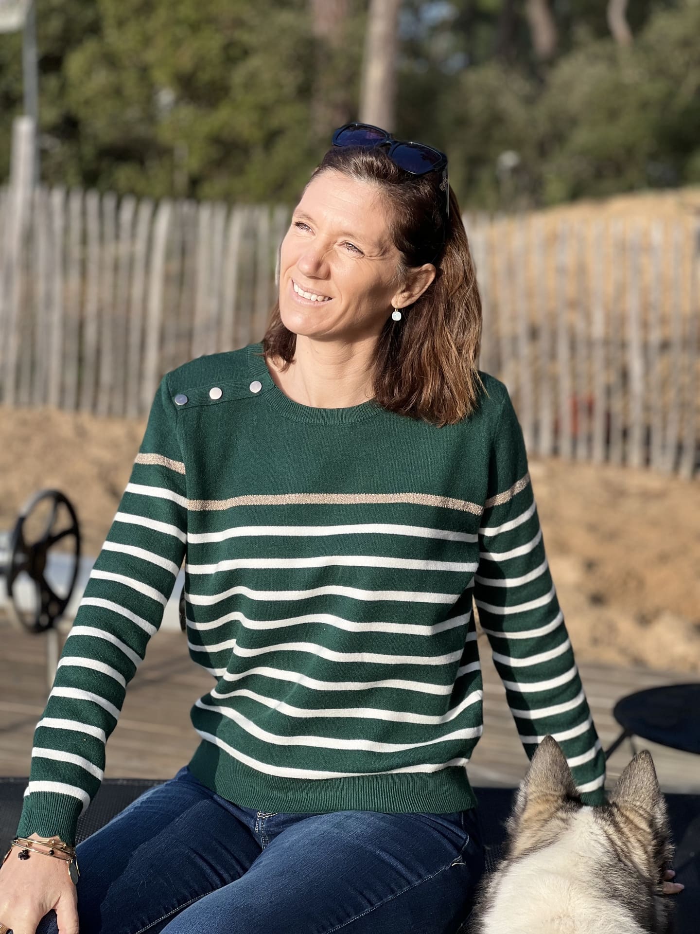 Gestreepte trui | Relaxed fit | Ronde hals | Gebreide trui | Dames trui-Boetiek Moda