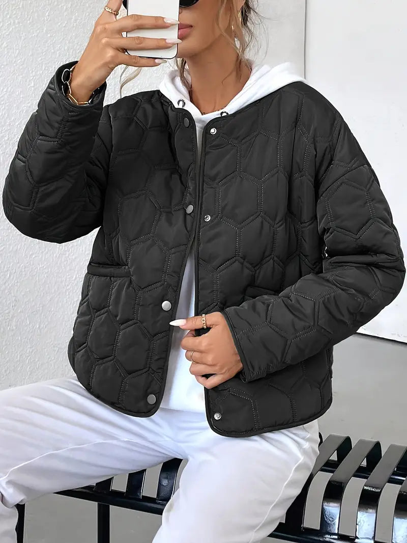 Gewatteerdace Jas | Kort | Lichtgewicht | Gewatteerde Jas | Damesjas-Boetiek Moda