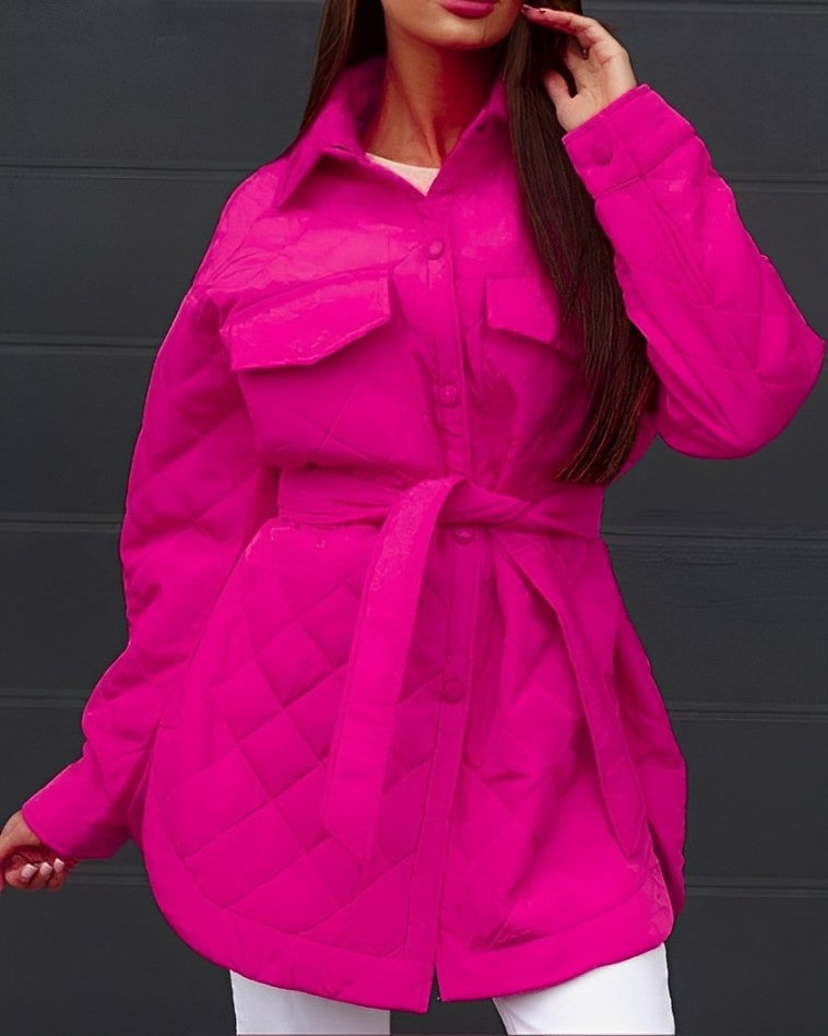 Gewatteerde jas | Riem | Lichtgewicht | Gewatteerde jas | Winterjas voor dames-Boetiek Moda