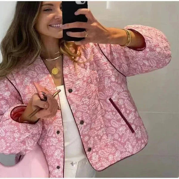 Gewatteerde jas | Roze | Oversized | Gewatteerde damesjas | Damesjas-Boetiek Moda