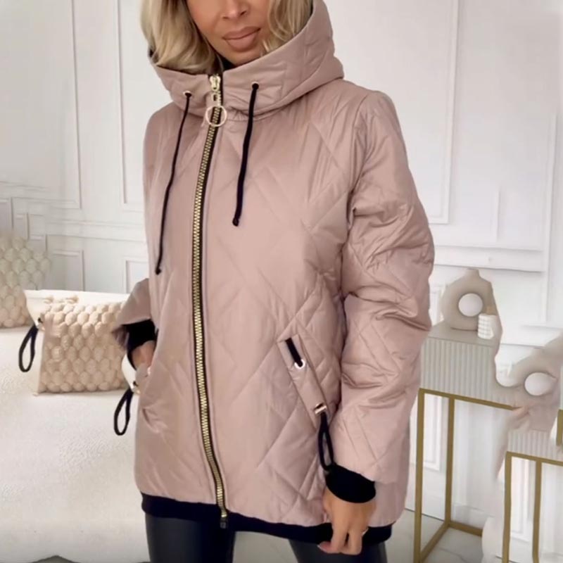 Gewatteerde jas - capuchon - gewatteerd - oversized jas - dames winterjas-Boetiek Moda