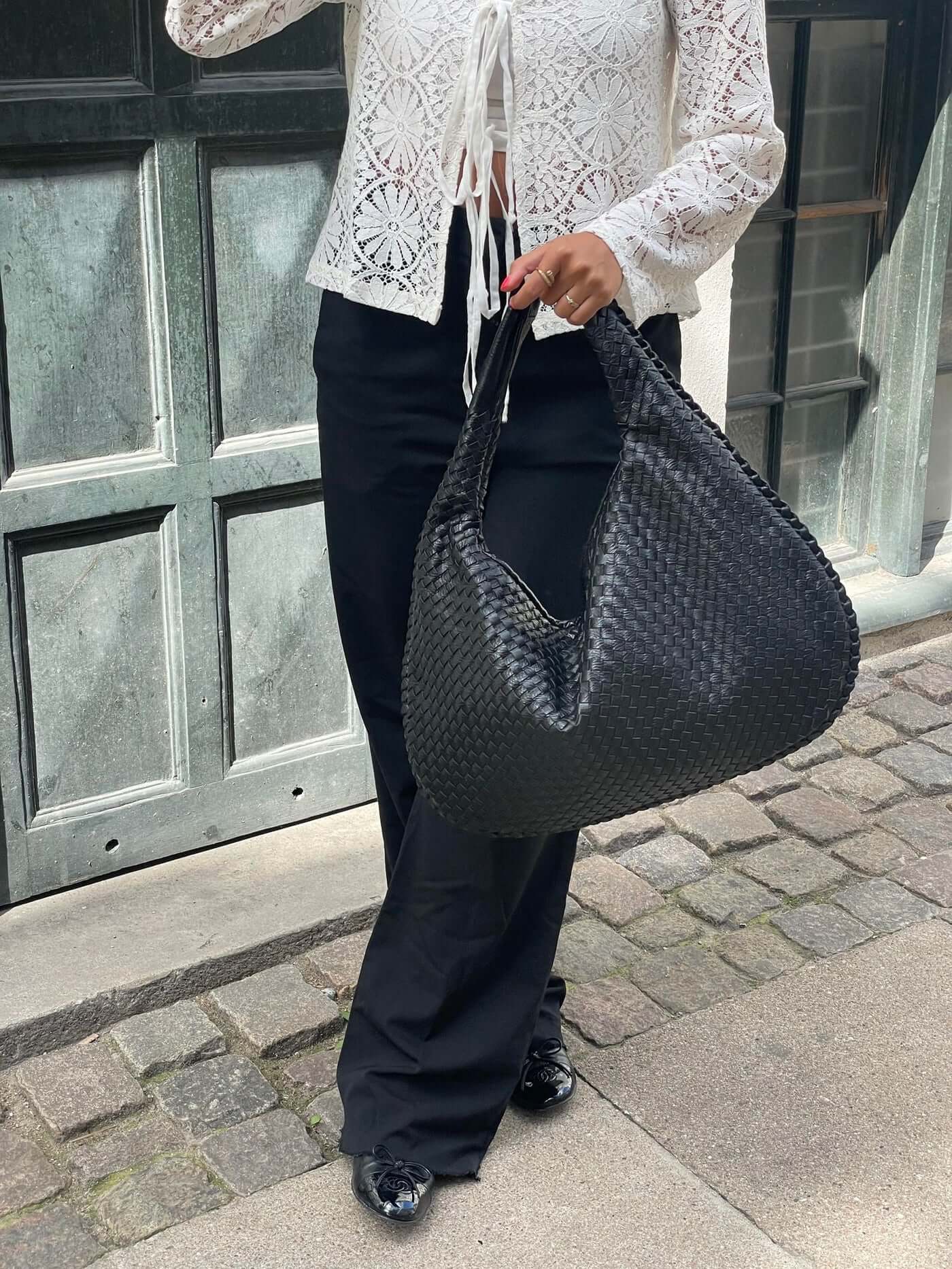 Geweven tas - Geweven hobo-schoudertas voor dames-Boetiek Moda