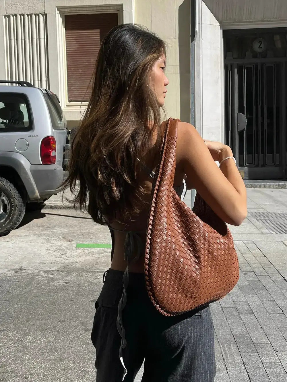 Geweven tas - Geweven hobo-schoudertas voor dames-Boetiek Moda