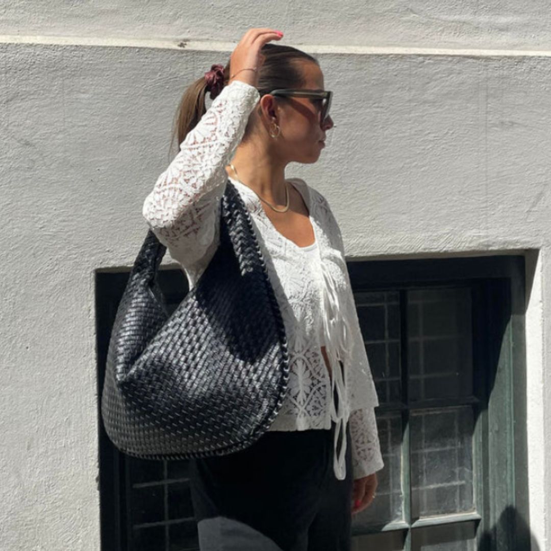 Geweven tas | Hobo | Groot | Gevlochten tas | Kunstleren tas-Boetiek Moda