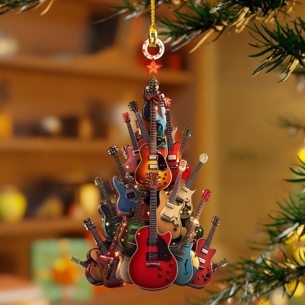 Gitaar kerstboomversieringen | Om op te hangen | Kerstballen | Gitaar kerstversiering | Kerstversiering-Boetiek Moda