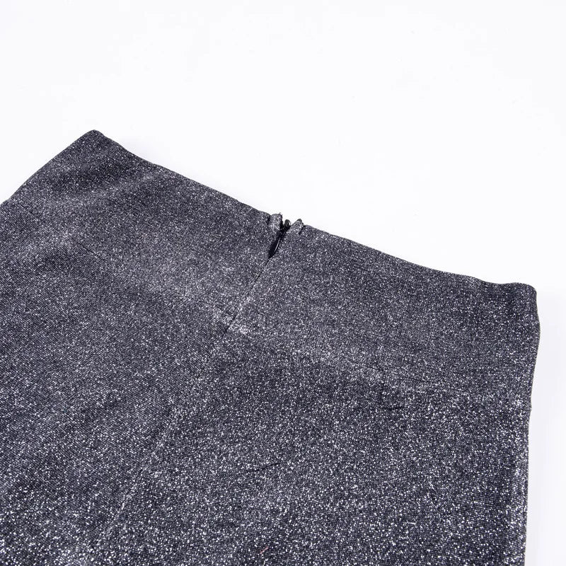 Glitterbroek - Damesbroek met hoge taille en wijde pijpen-Boetiek Moda