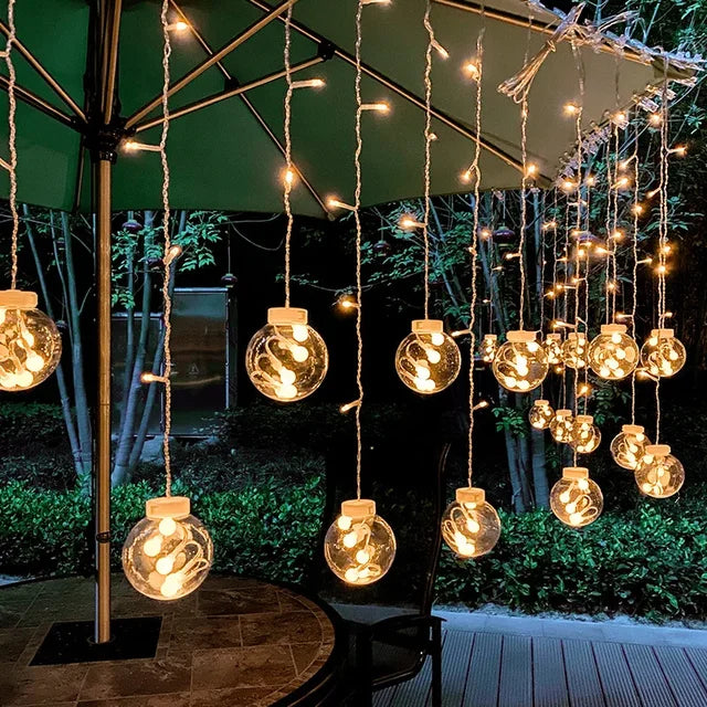 Globe-lichtslinger | Hangend | LED | Buitenlampjes | Kerstverlichting-Boetiek Moda