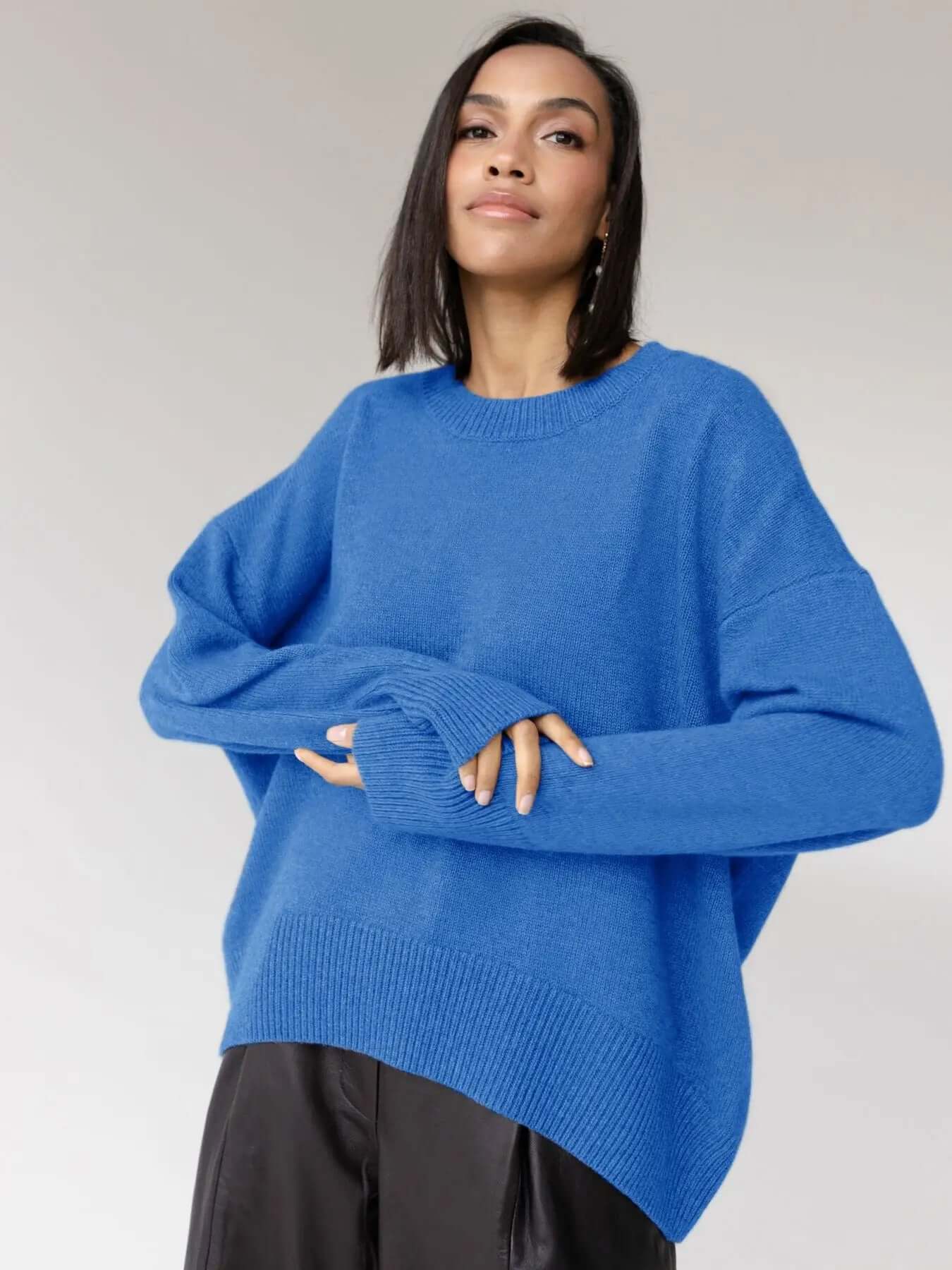 Grote Trui | Ronde Hals | Trui | Gebreide Trui | Gebreide Vrouwenmode-Boetiek Moda