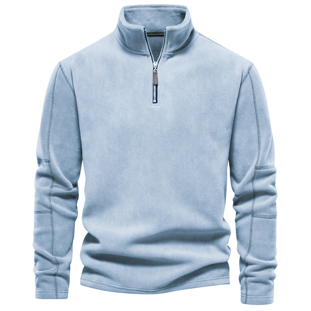 Half Ritssluiting Fleece - Warme Velours Fleece Pullover met hoge hals voor heren-Boetiek Moda